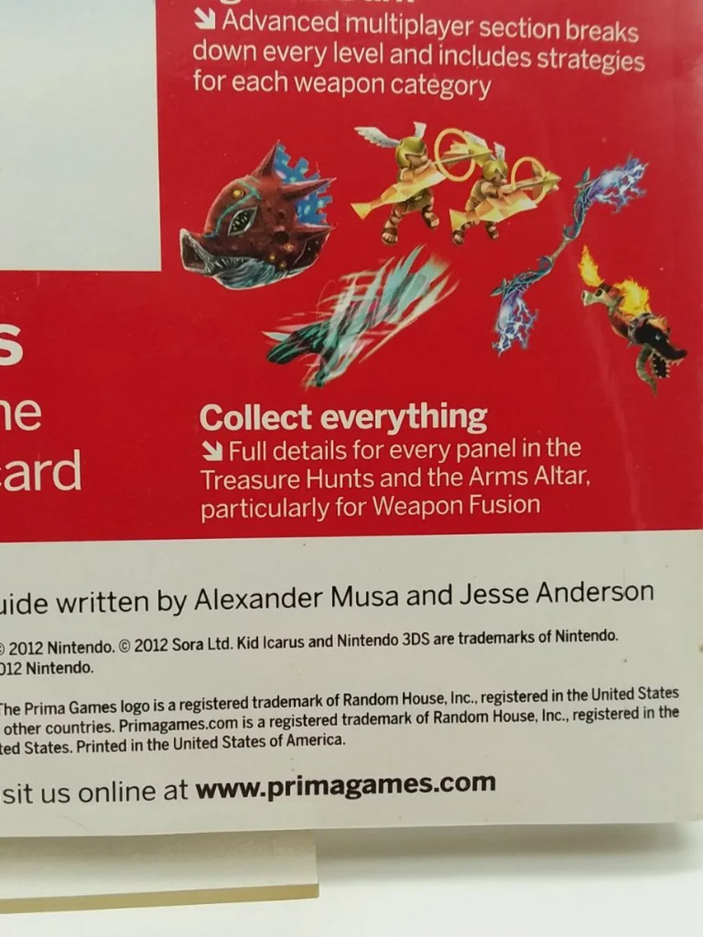 Kid Icarus Uprising Prima Official Game Guide 2012 New Sealed 3 Bonus Cards